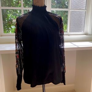 Banjara Mock Neck Embroidered Top